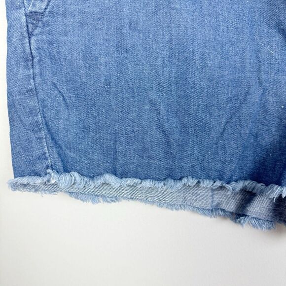 LOFT | Cotton & Linen Blend Denim Shorts Drawstring Waist Women’s Size X-Large - Picture 8 of 12